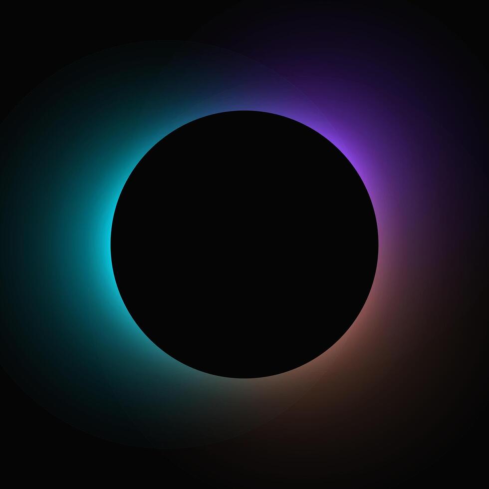 Circle illuminate light frame with color gradient vector