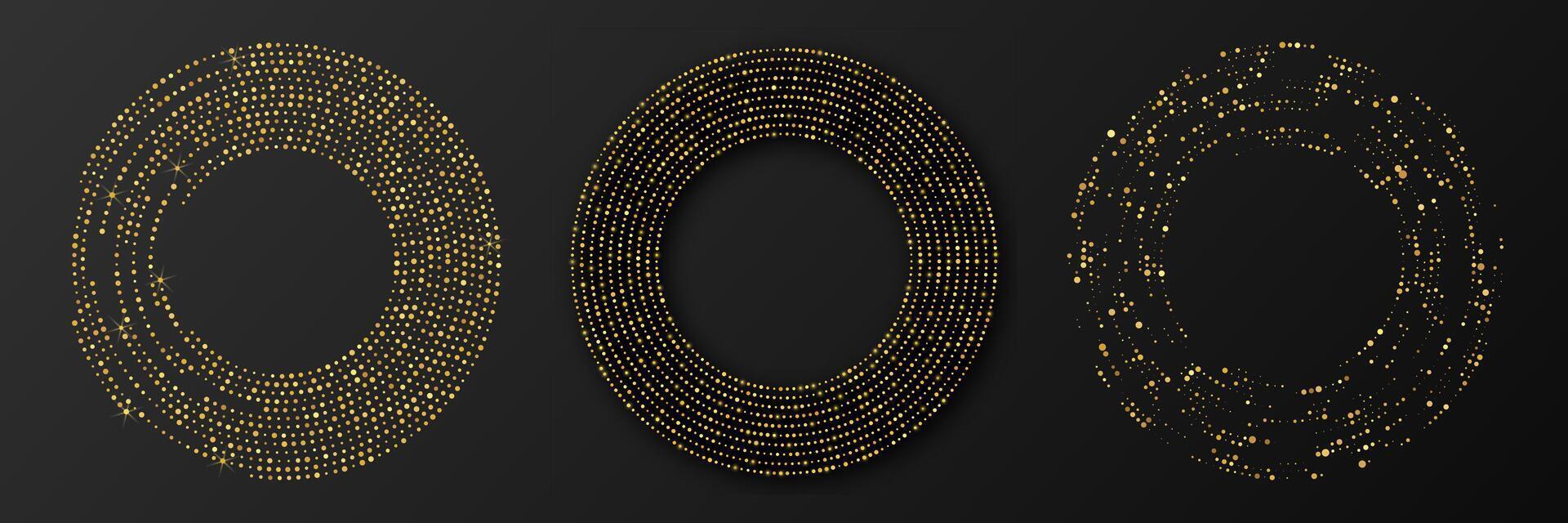 Abstract gold glowing halftone dotted background vector