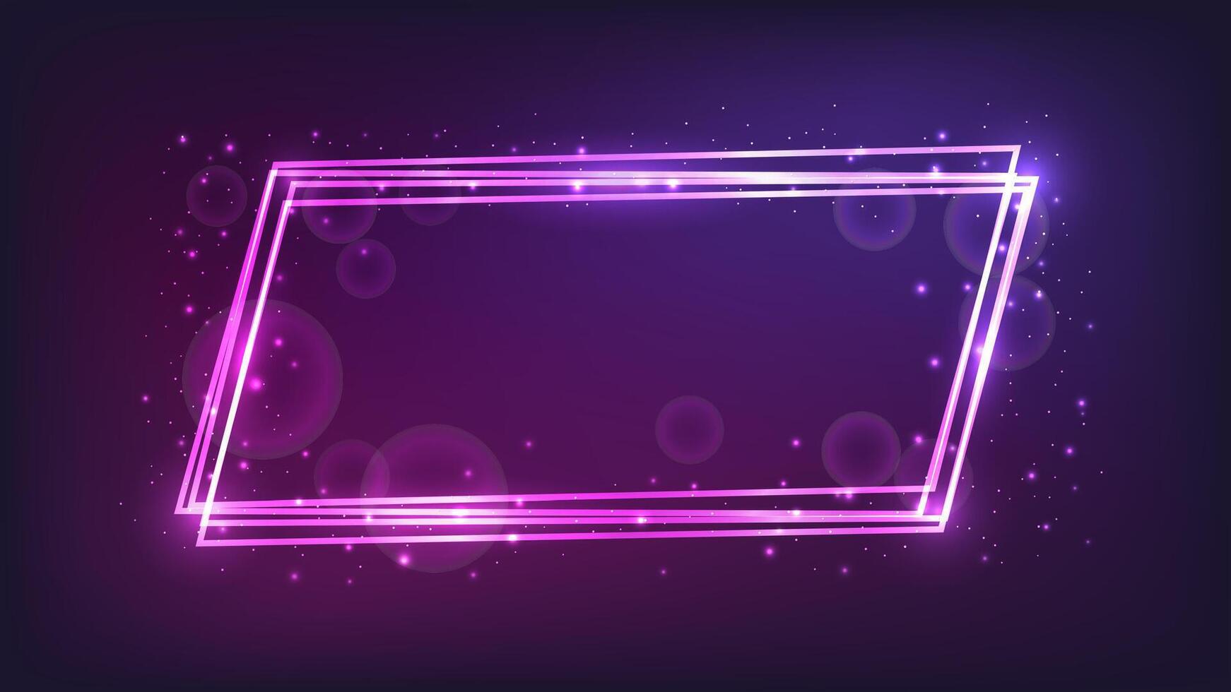 Neon frame with shining effects and sparkles vector