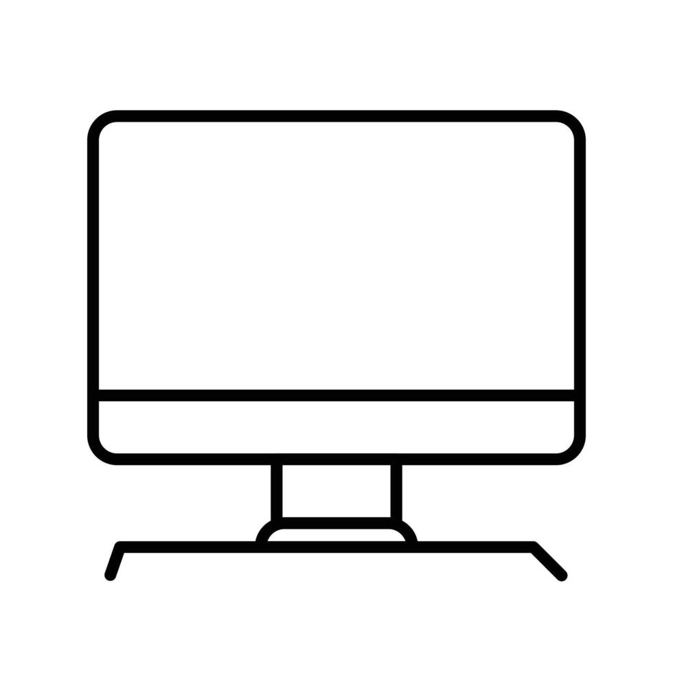 Desk with computer monitor icon flat design vector