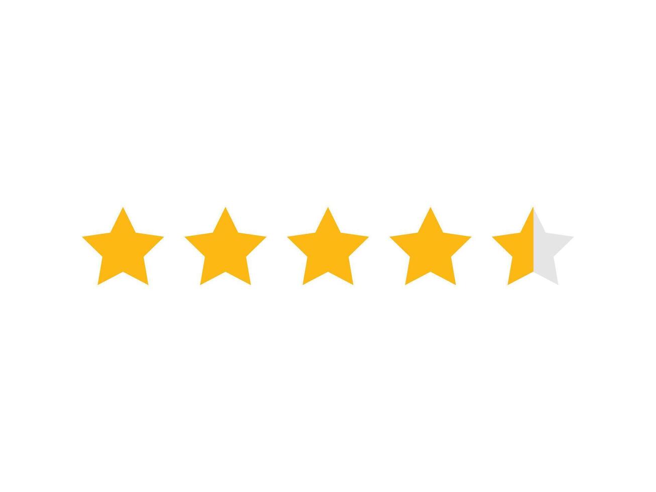 Golden Rating and review star flat design vector