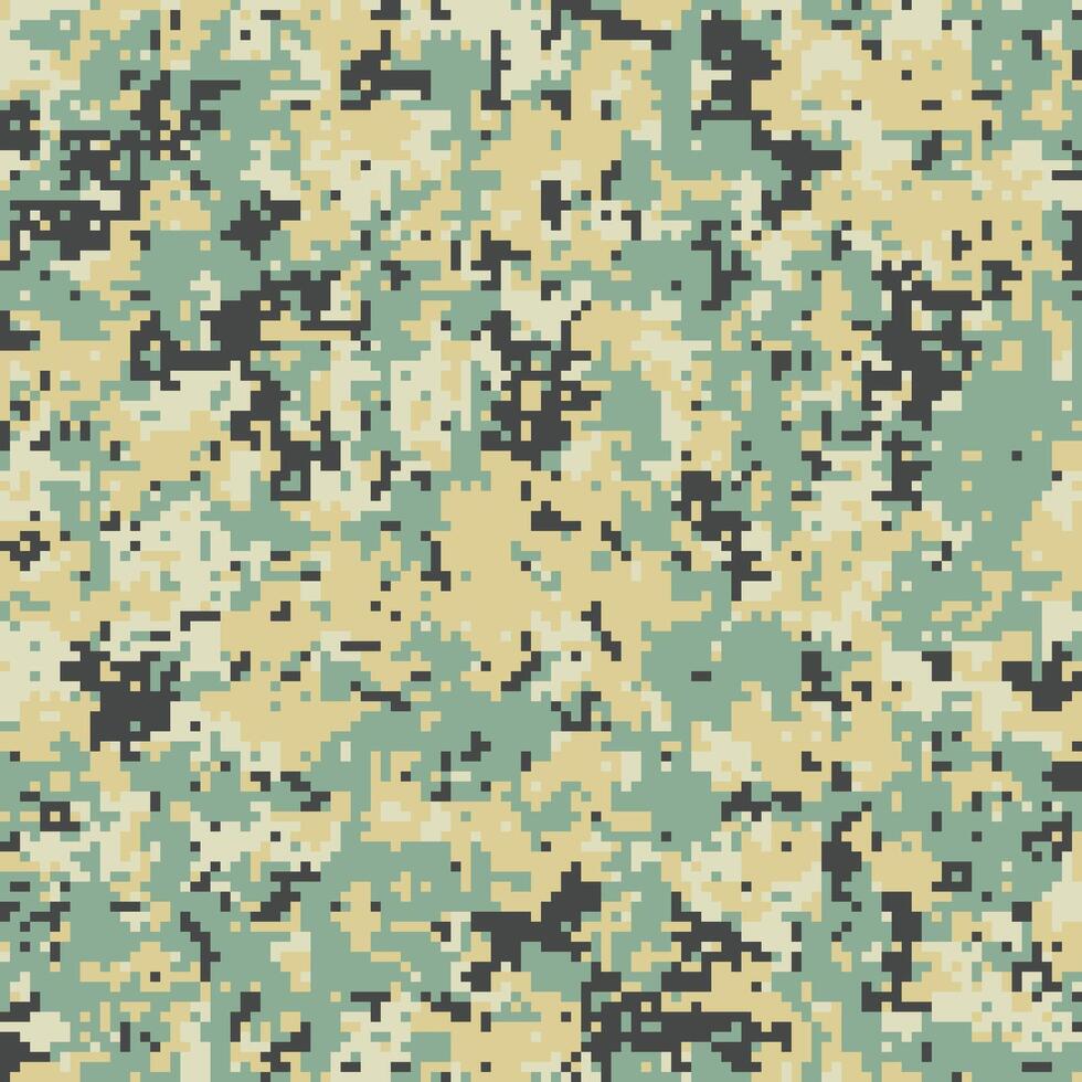 Pixel camouflage for a soldier army uniform. Modern camo fabric design. Digital military background. vector