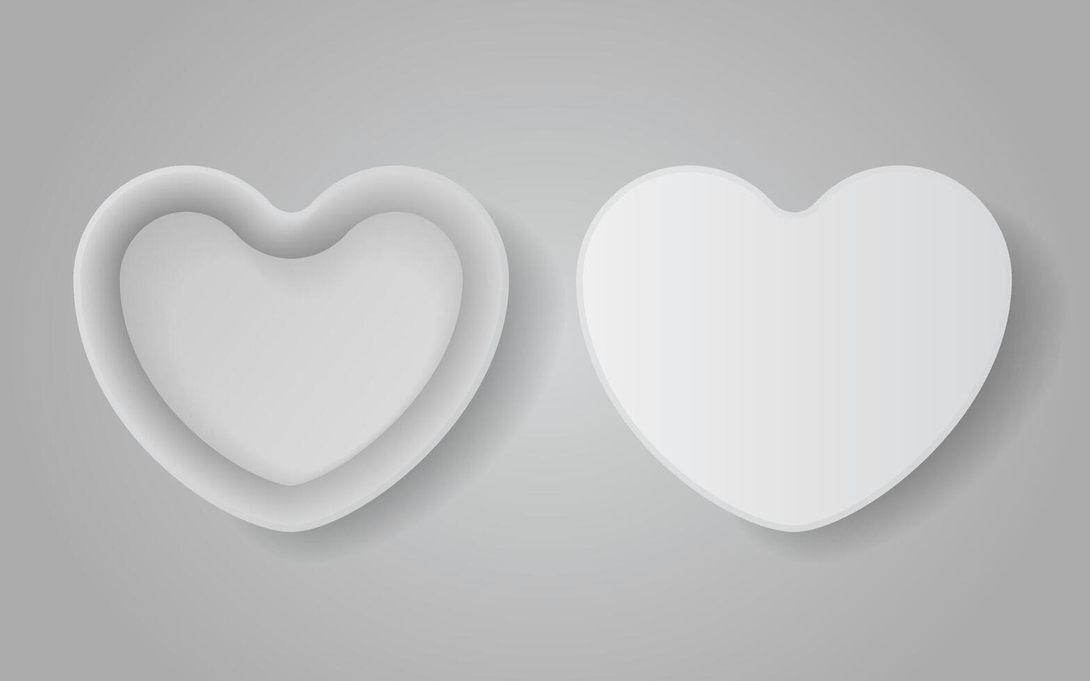Heart white box for stuff. illustration vector