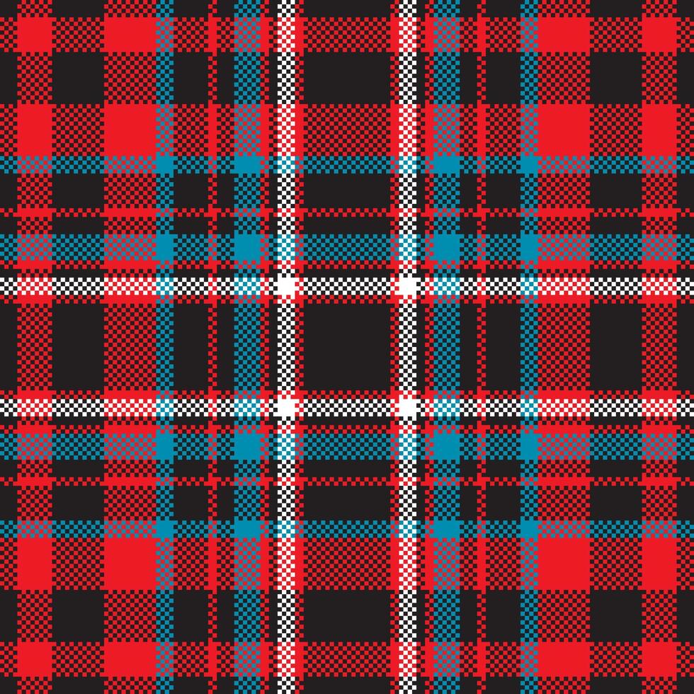 Pixel background design. Modern seamless pattern plaid. Square texture fabric. Tartan scottish textile. Beauty color madras ornament. vector