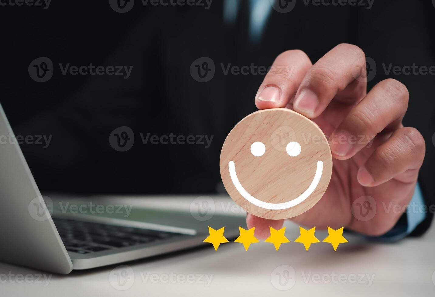Satisfaction feedback review, Customer Satisfaction Survey concept, service experience rating online application, Customer evaluation product service quality, Very good quality most. photo