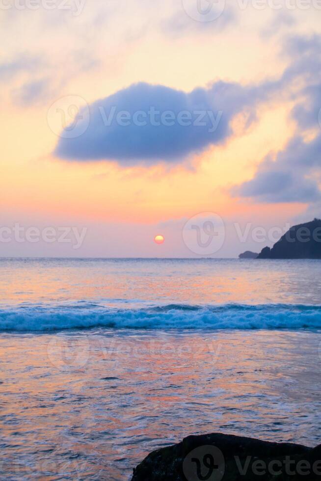 Red sunset over the sea horizon, JOG, September 2017. photo