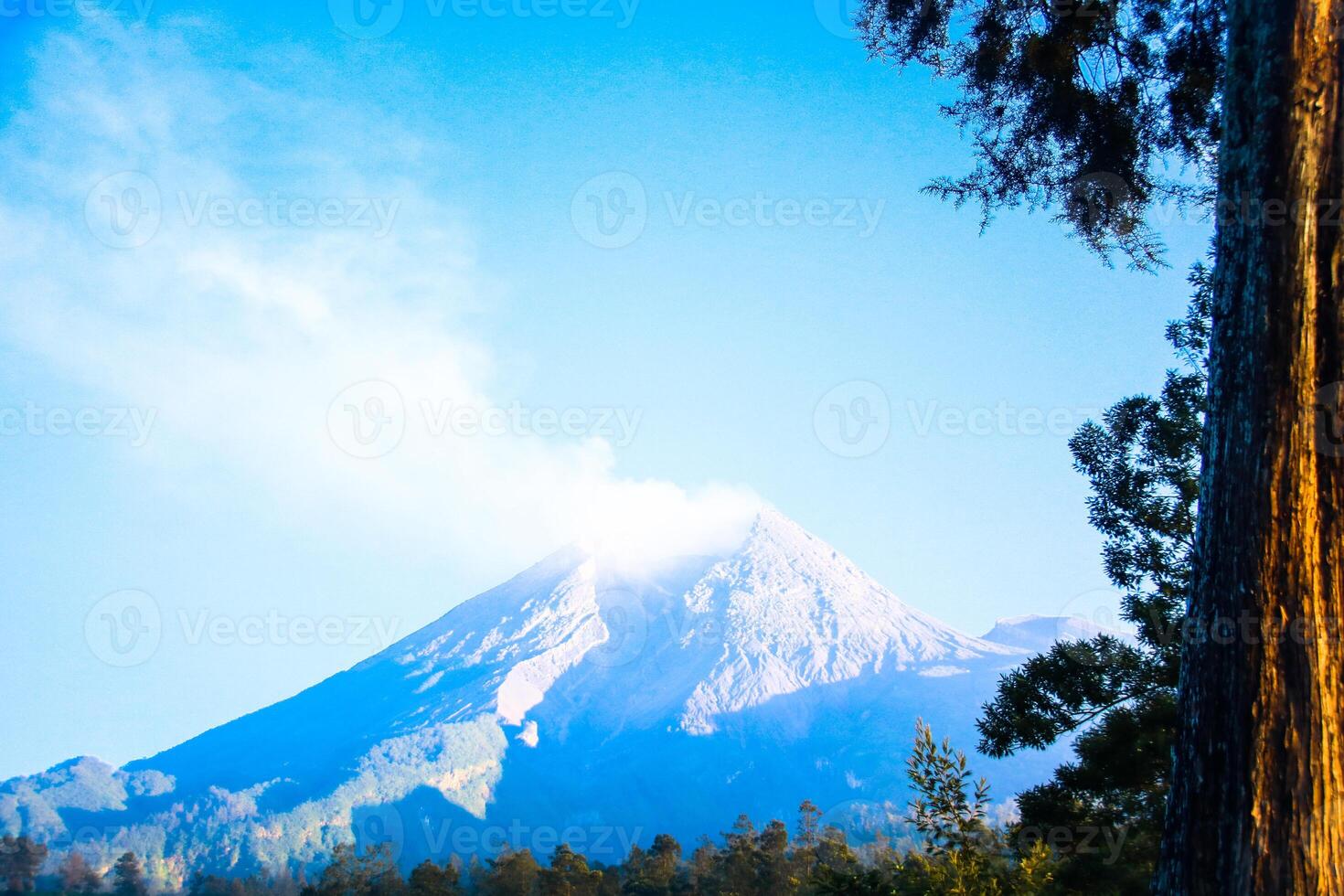 Merapi and Merbabu from some far, Sunrise moments. photo