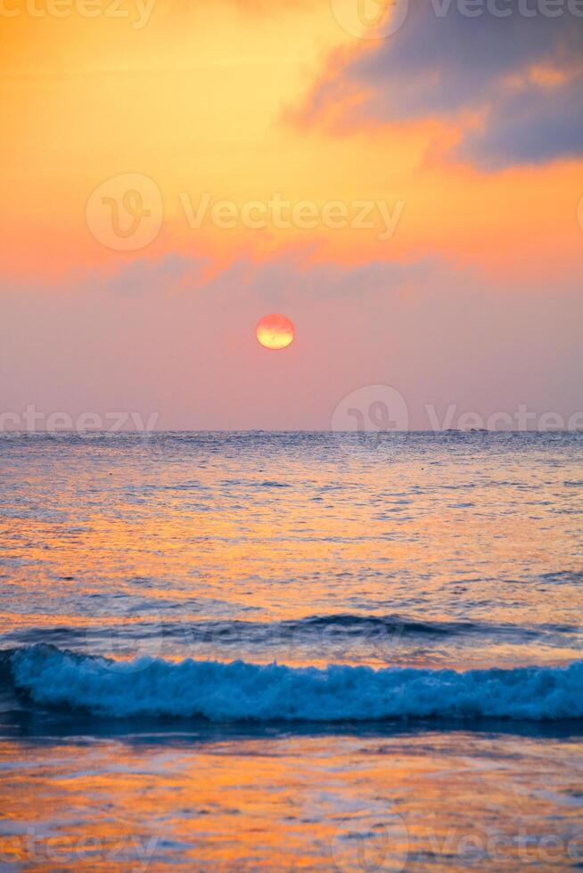 Red sunset over the sea horizon, JOG, September 2017. photo