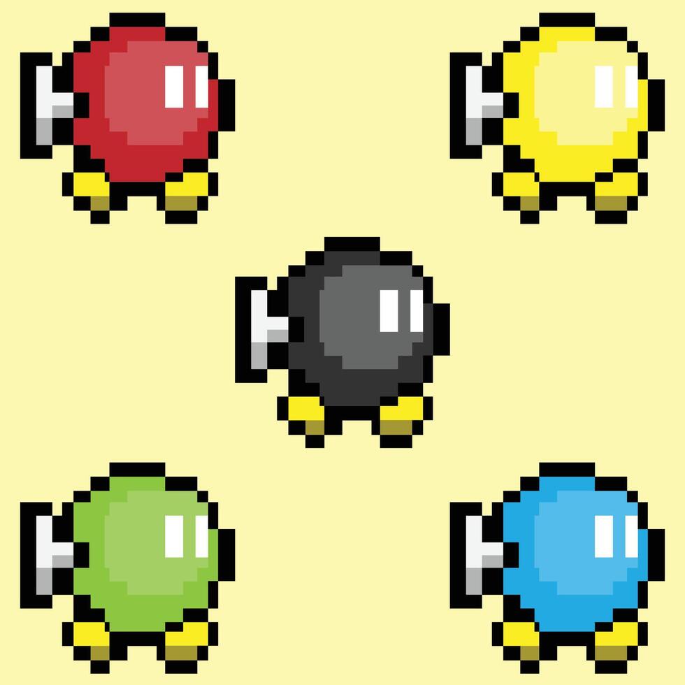 Bobomb Game Pixelation Collection vector