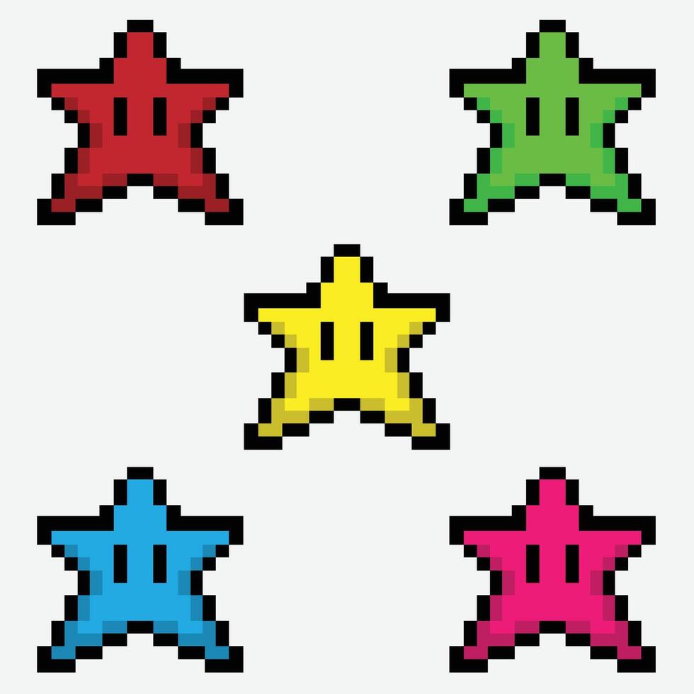 Star Game Pixelation Collection vector