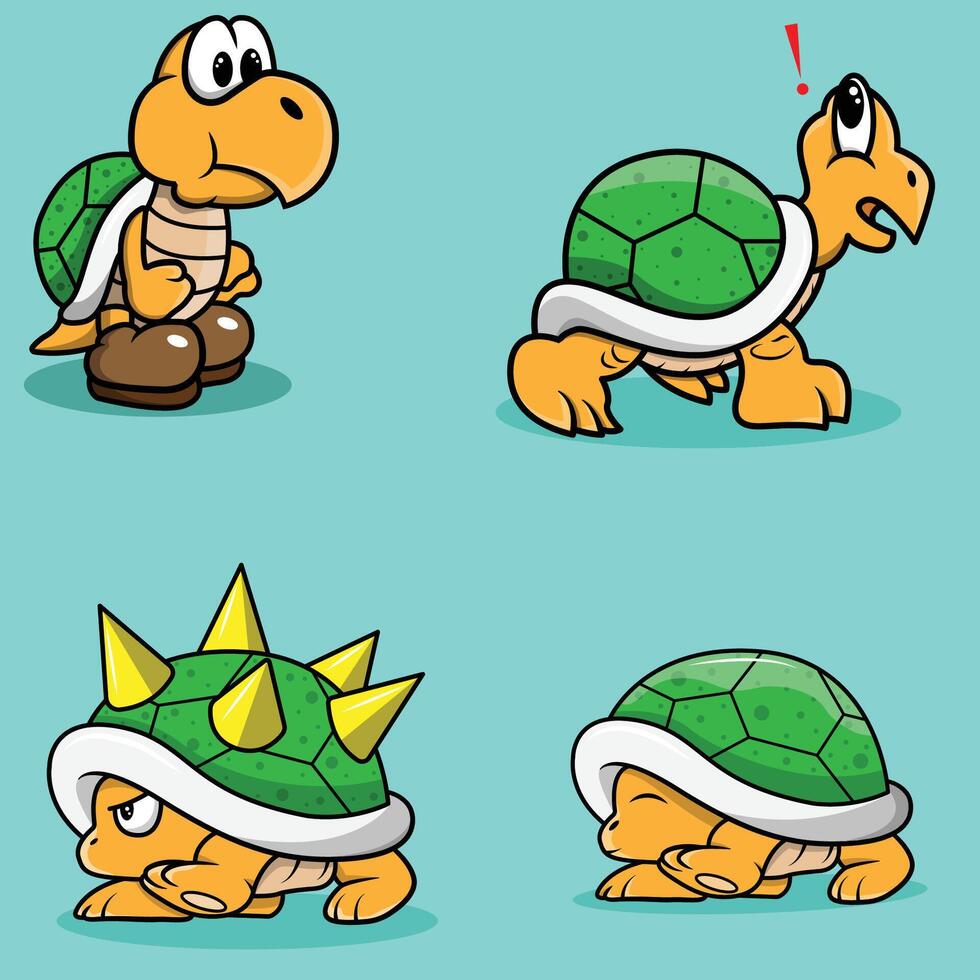 Collection of Enemy Turtle Game vector