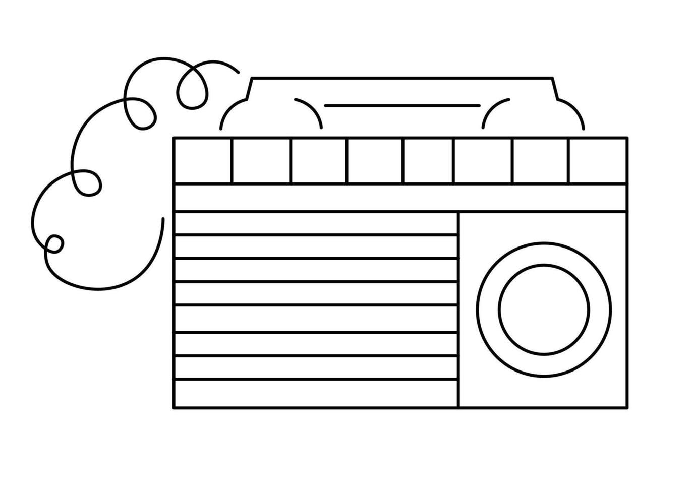retro radio line vector