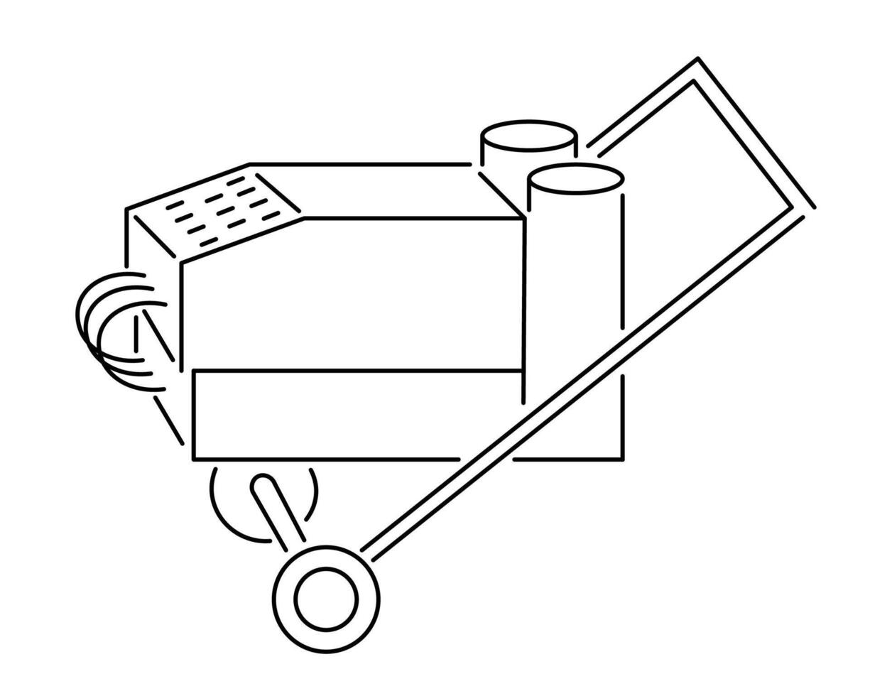 farming retro machinery line vector