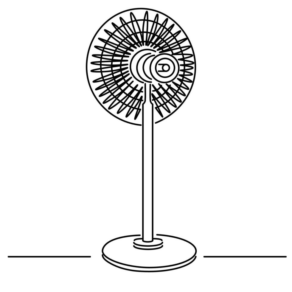 fan floor line vector