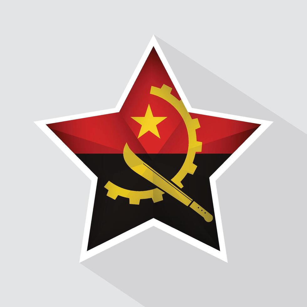 Angola Flag Star Shape Icon vector