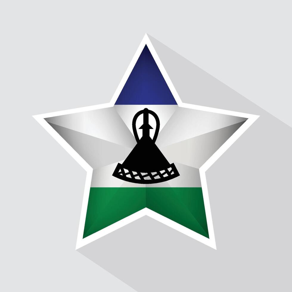 Lesotho Flag Star Shape Icon vector