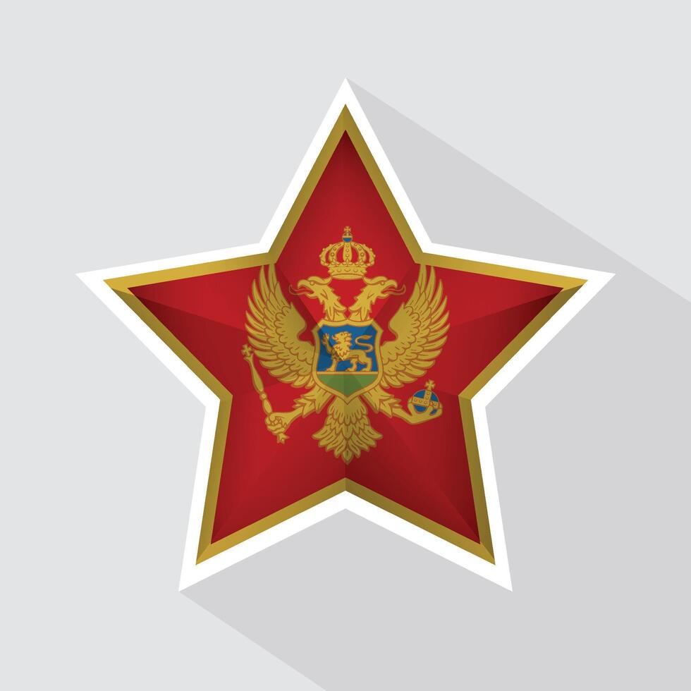 Montenegro Flag Star Shape Icon vector