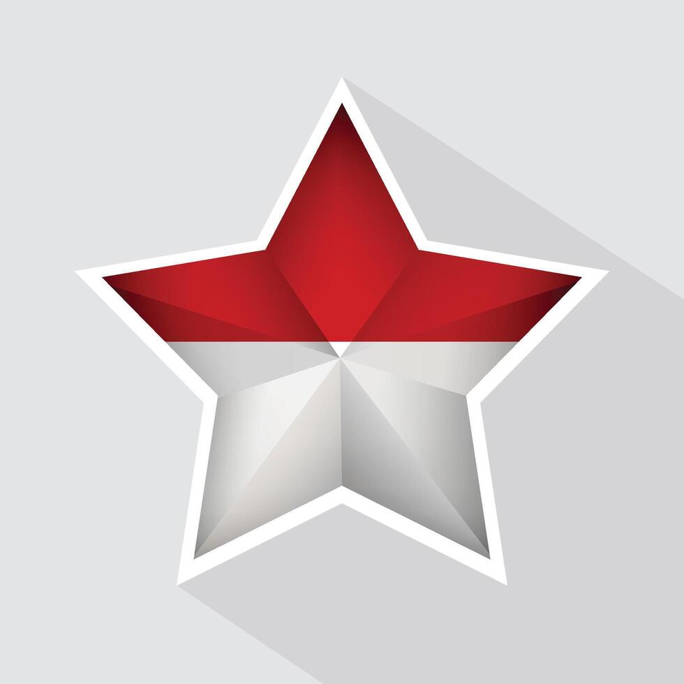 Indonesia Flag Star Shape Icon vector