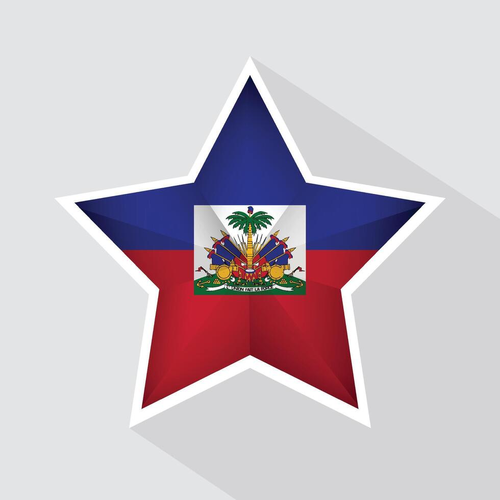 Haiti Flag Star Shape Icon vector