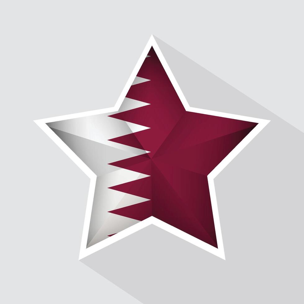 Qatar Flag Star Shape Icon vector