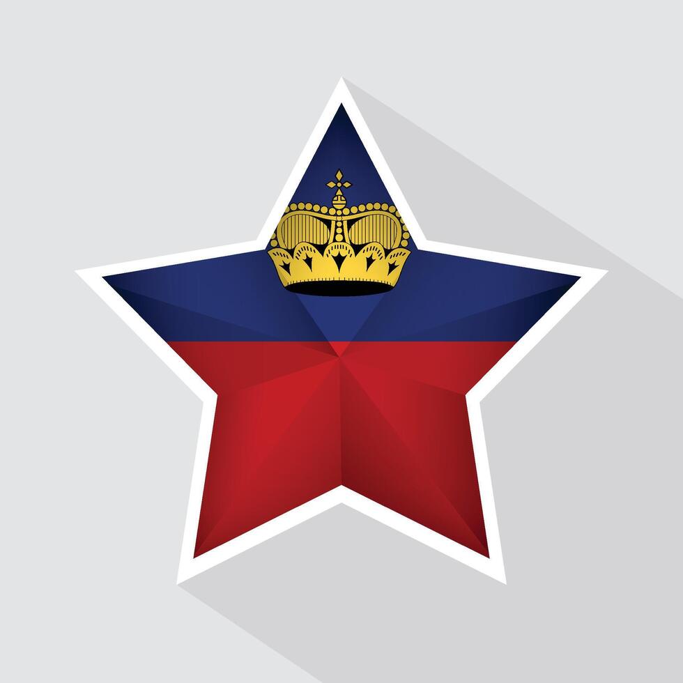 Liechtenstein Flag Star Shape Icon vector