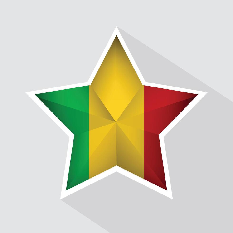 Mali Flag Star Shape Icon vector