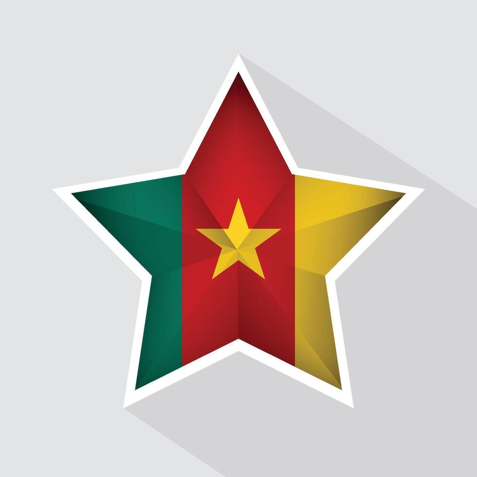 Cameroon Flag Star Shape Icon vector