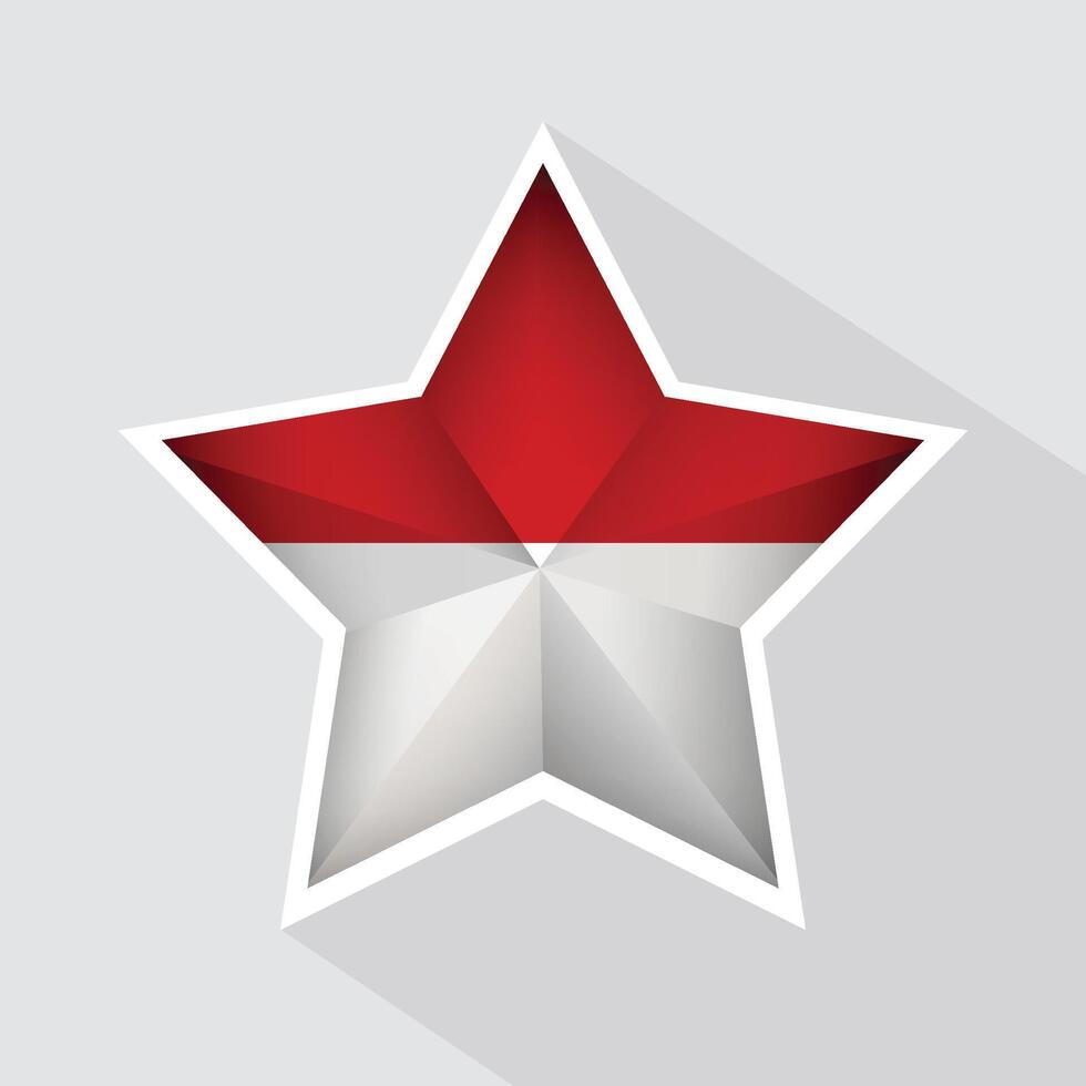 Monaco Flag Star Shape Icon vector