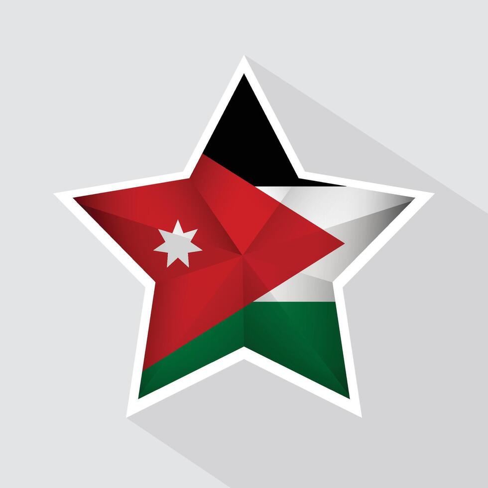 Jordan Flag Star Shape Icon vector
