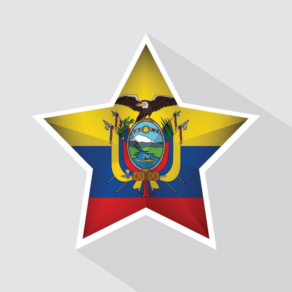 Ecuador Flag Star Shape Icon vector