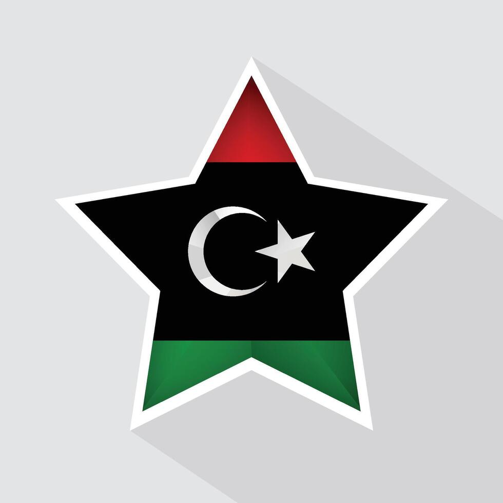 Libya Flag Star Shape Icon vector
