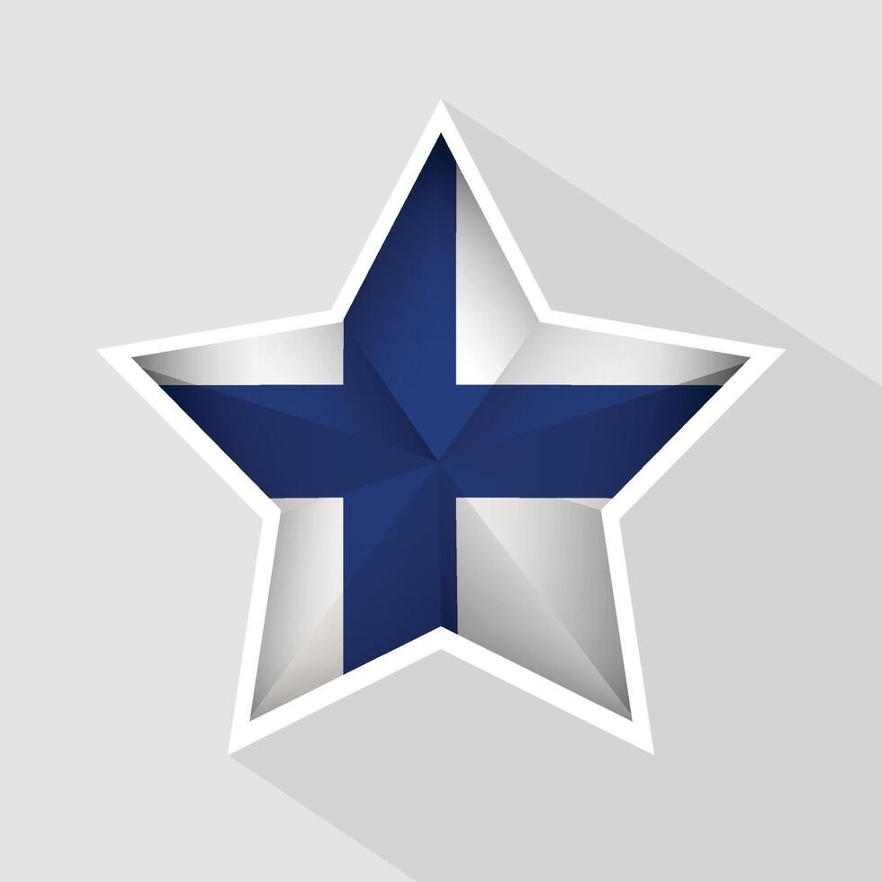 Finland Flag Star Shape Icon vector