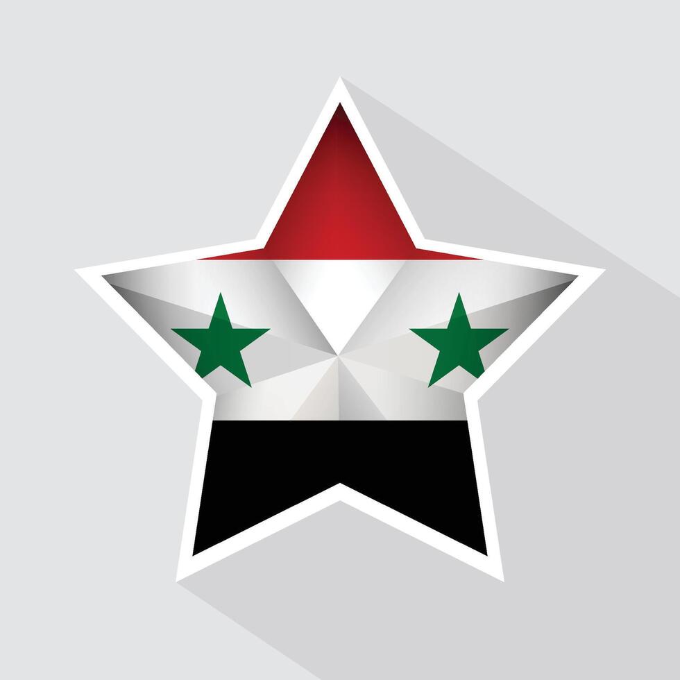 Syria Flag Star Shape Icon vector