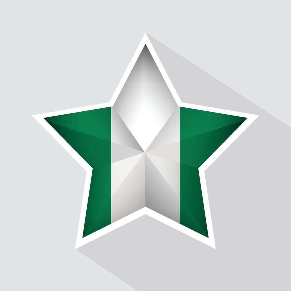 Nigeria Flag Star Shape Icon vector