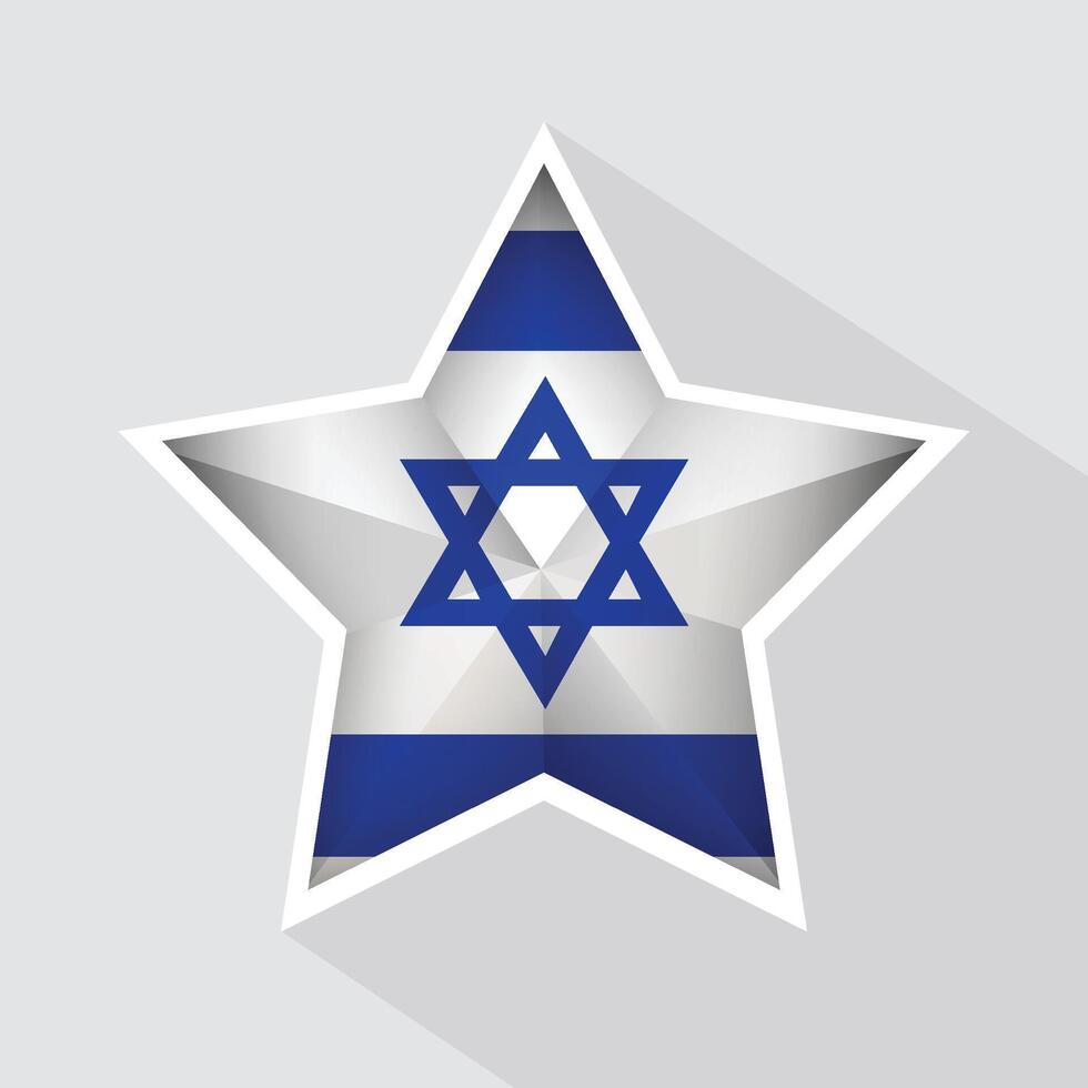 Israel Flag Star Shape Icon vector