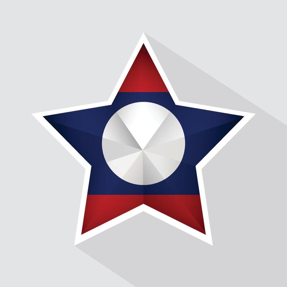 Laos Flag Star Shape Icon vector