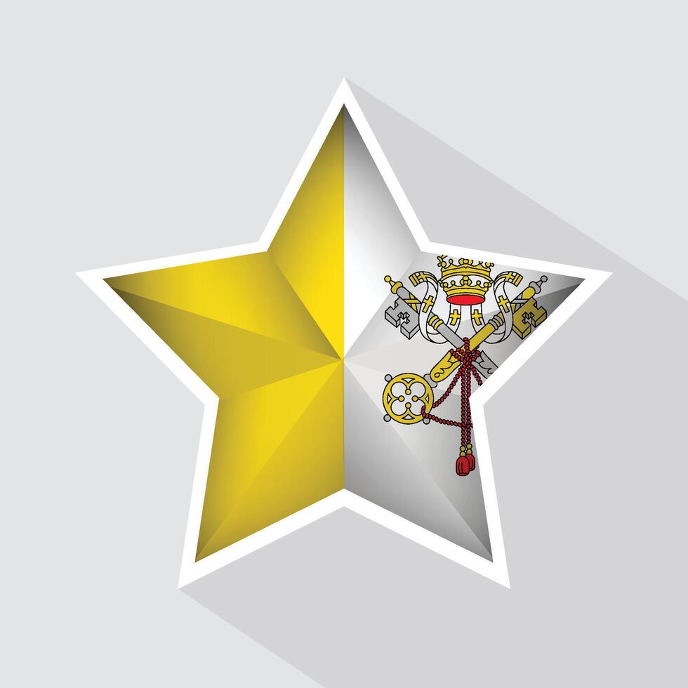 Vatican Flag Star Shape Icon vector