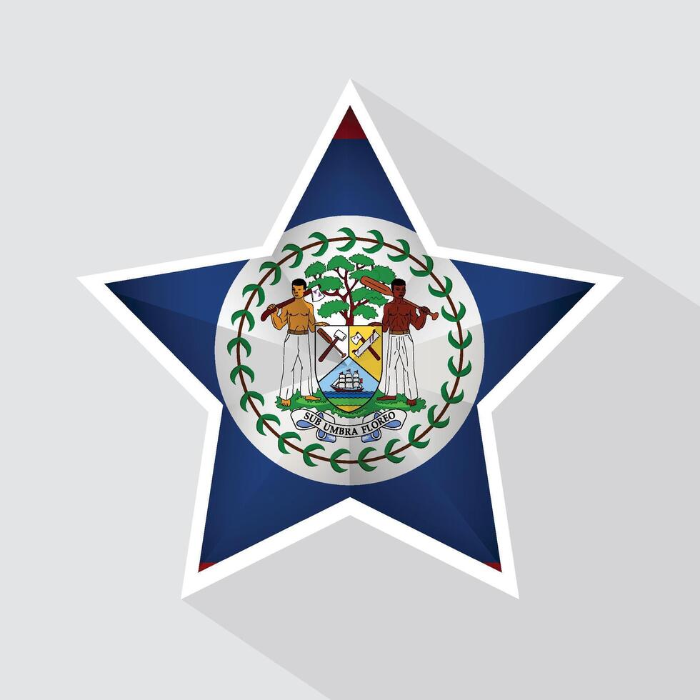 Belize Flag Star Shape Icon vector
