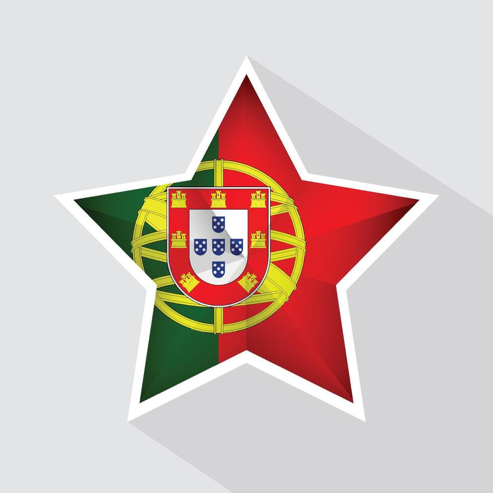 Portugal Flag Star Shape Icon vector