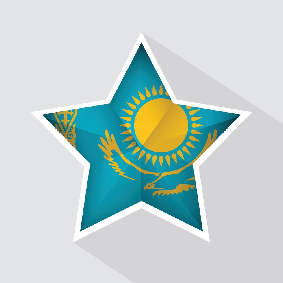 Kazakhstan Flag Star Shape Icon vector