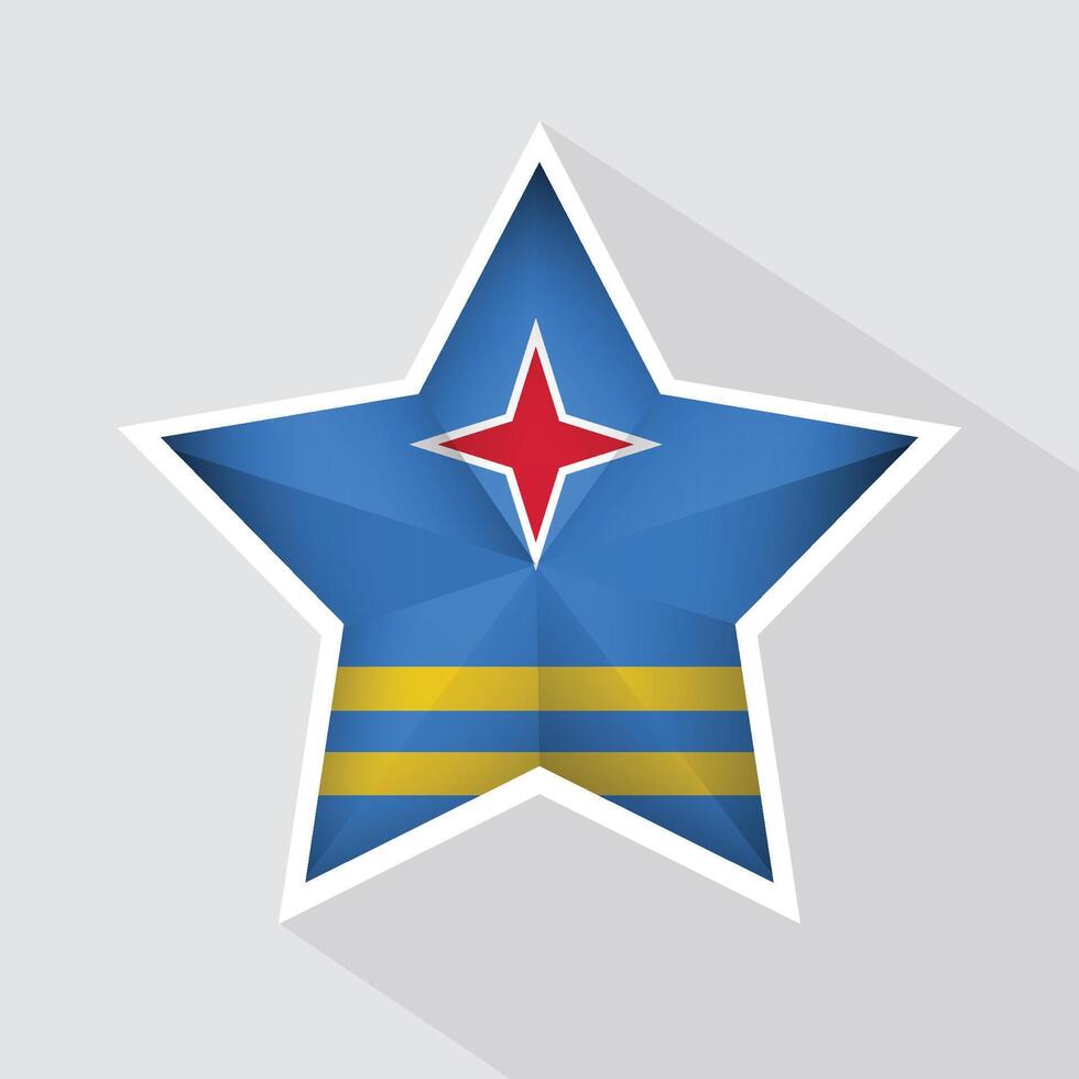 Aruba Flag Star Shape Icon vector
