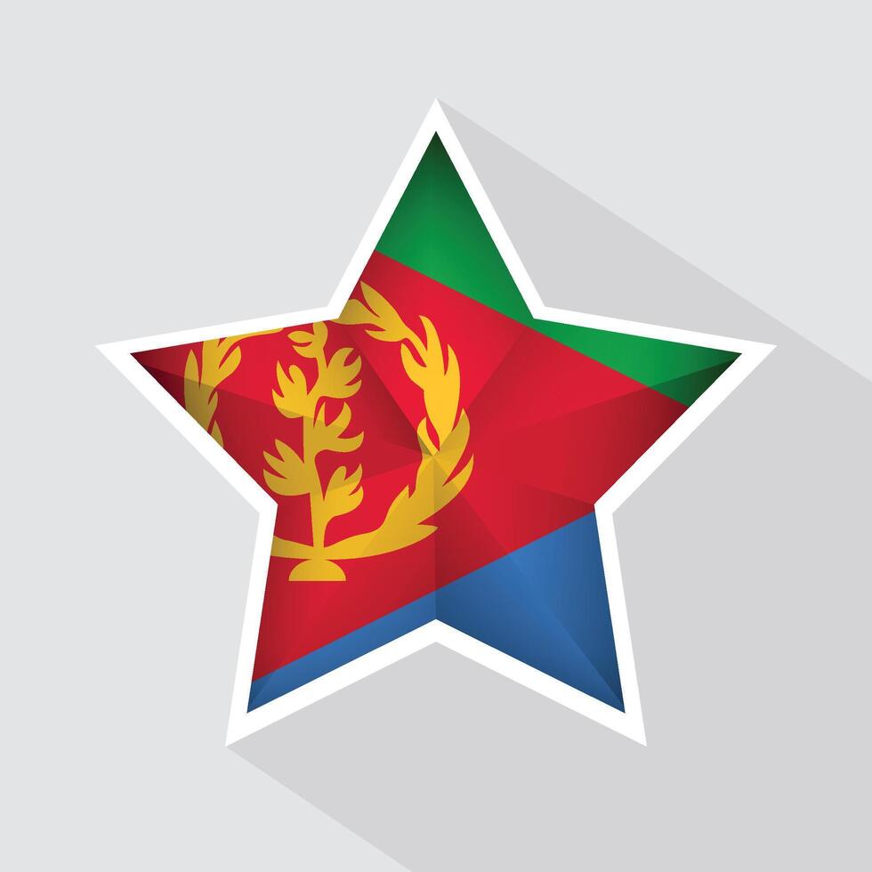 Eritrea Flag Star Shape Icon vector