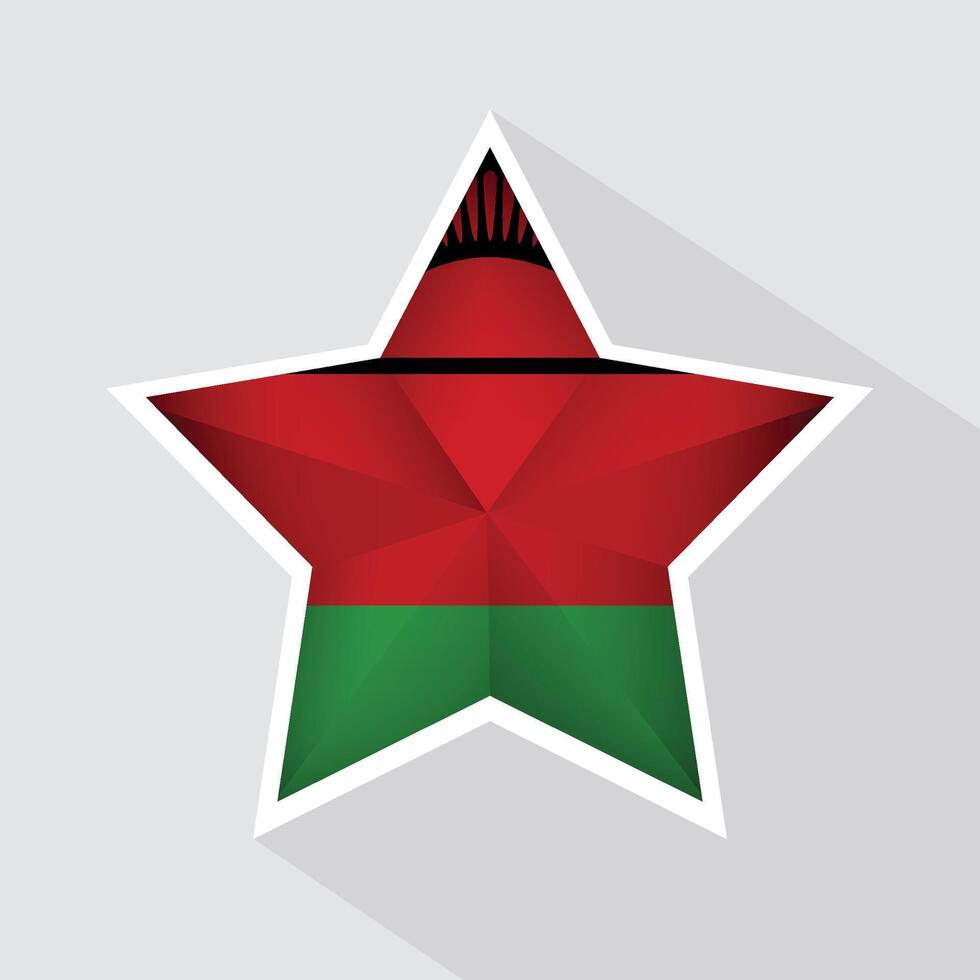 Malawi Flag Star Shape Icon vector