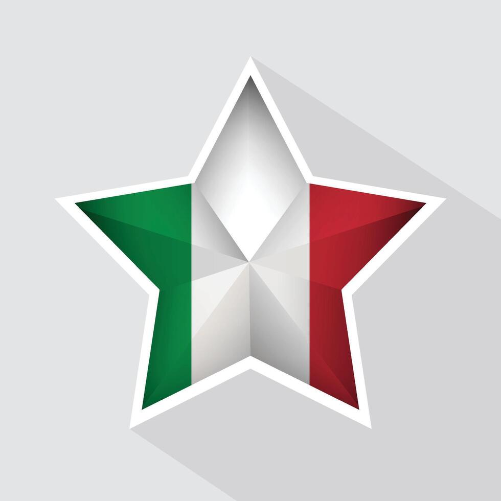 Italy Flag Star Shape Icon vector