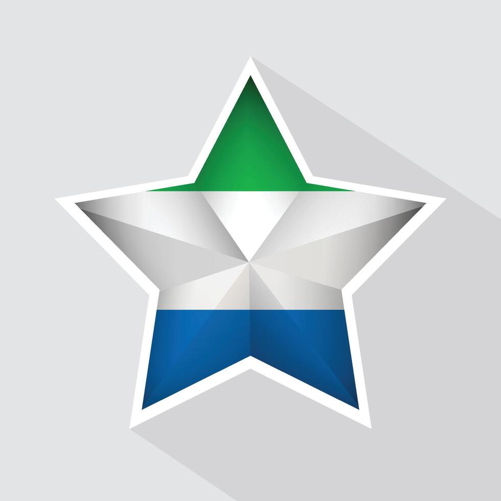 Sierra Leone Flag Star Shape Icon vector