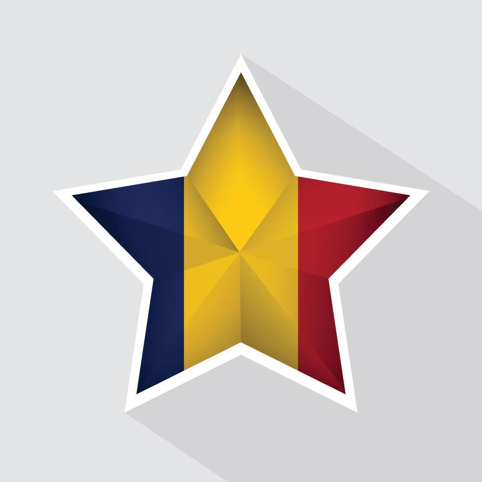 Chad Flag Star Shape Icon vector