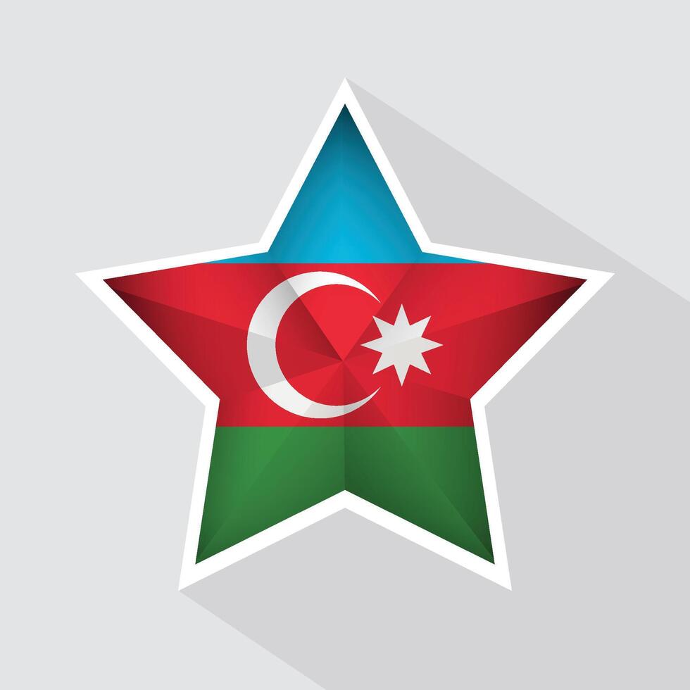 Azerbaijan Flag Star Shape Icon vector