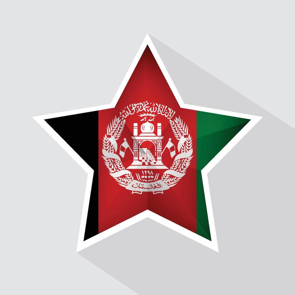 Afghanistan Flag Star Shape Icon vector