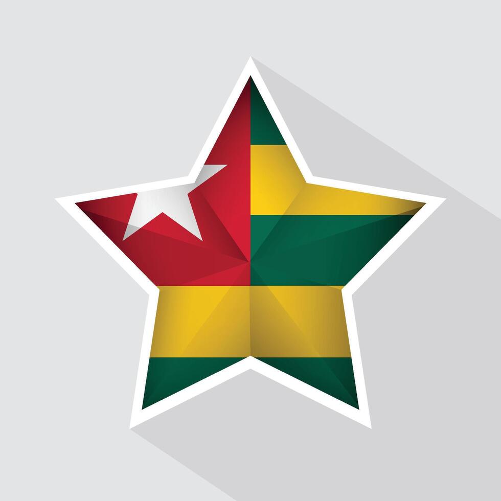 Togo Flag Star Shape Icon vector