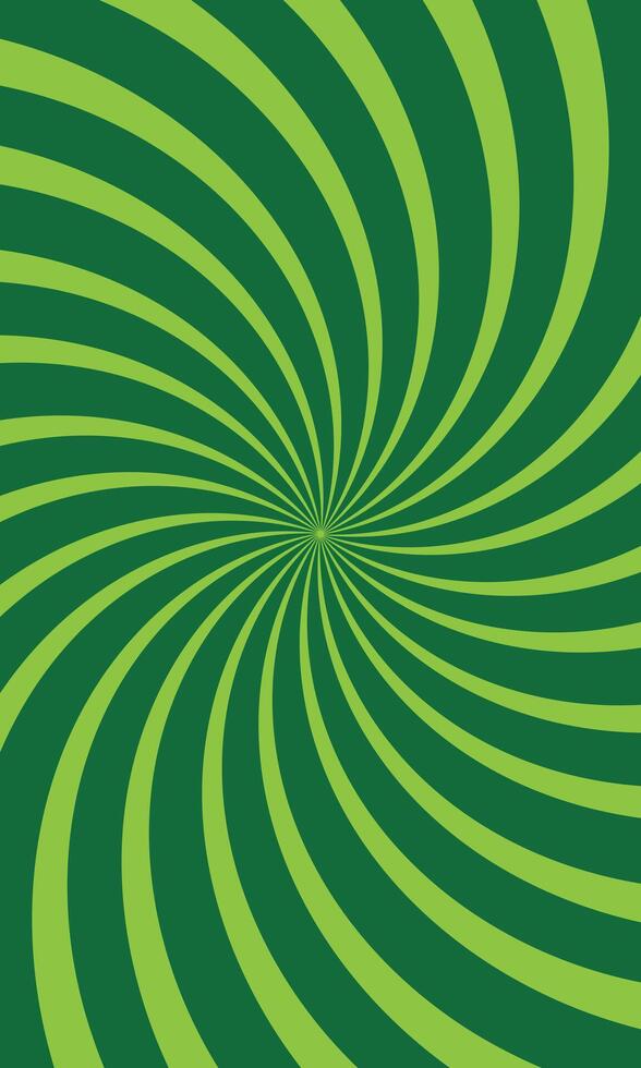 Curved radial green stripes retro wallpaper vector